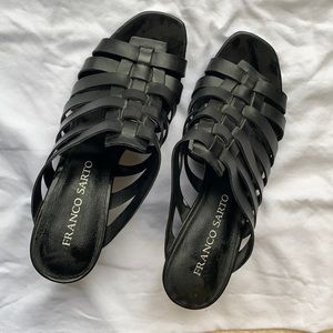 Black Franco Sarto sandal heels.